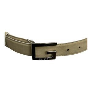 Gucci Beige Suede Belt with G Logo Buckle – XXS